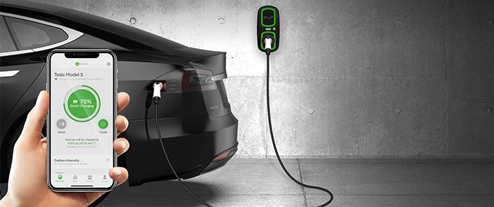 Rolec smart EV charge point hooked up car with owner using Rolec smartphone app